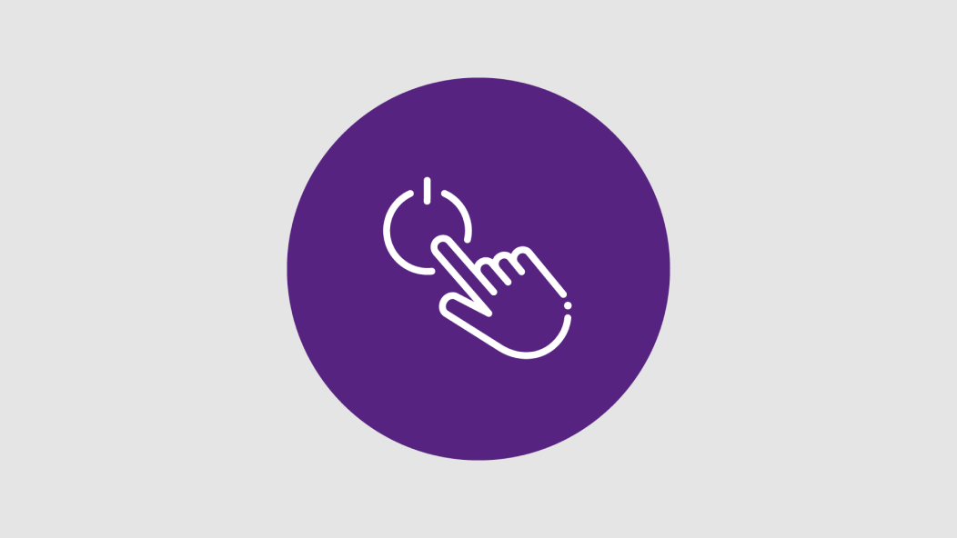 Pictogram van een hand die op een knop drukt.