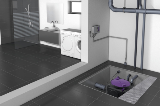 Voorstel voor de installatie van een Aqualift 100-opvoerinstallatie in de pompput