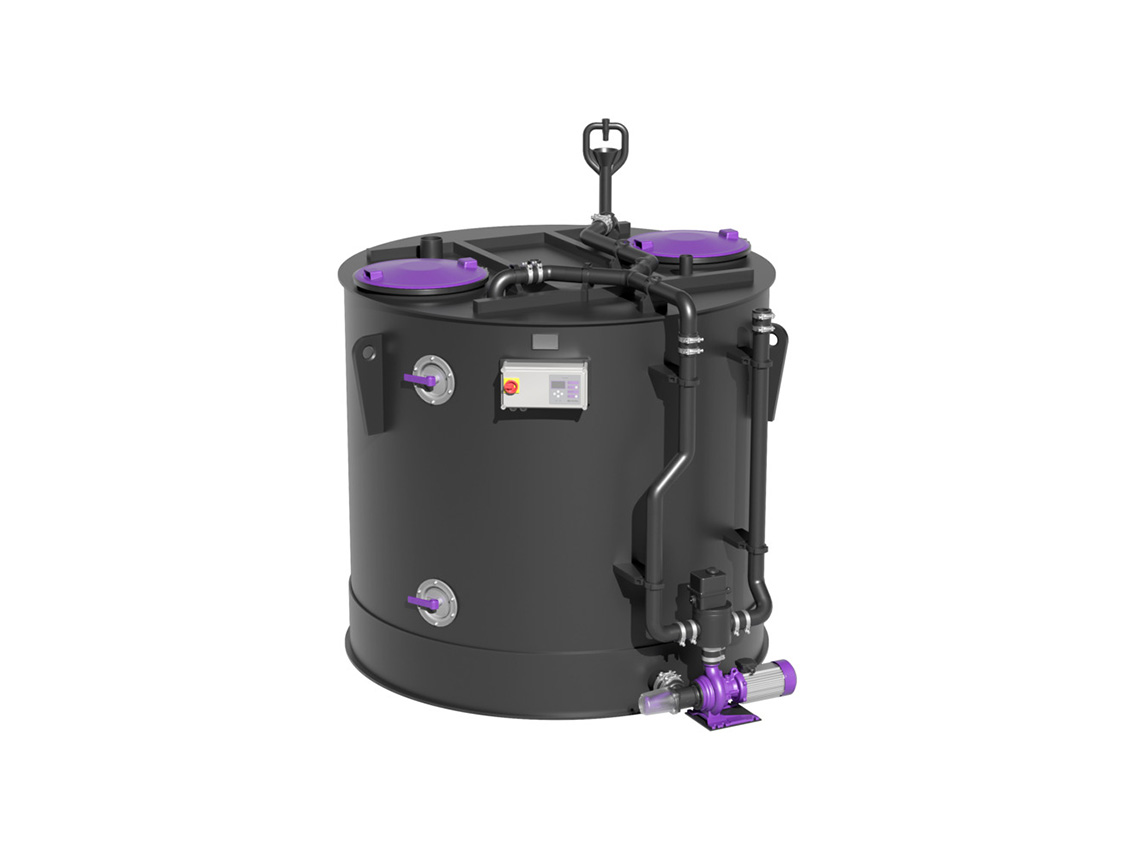 Rond vrijstaand reservoir voor nat afval EasyStore Free, 2000 t/m 5000 liter