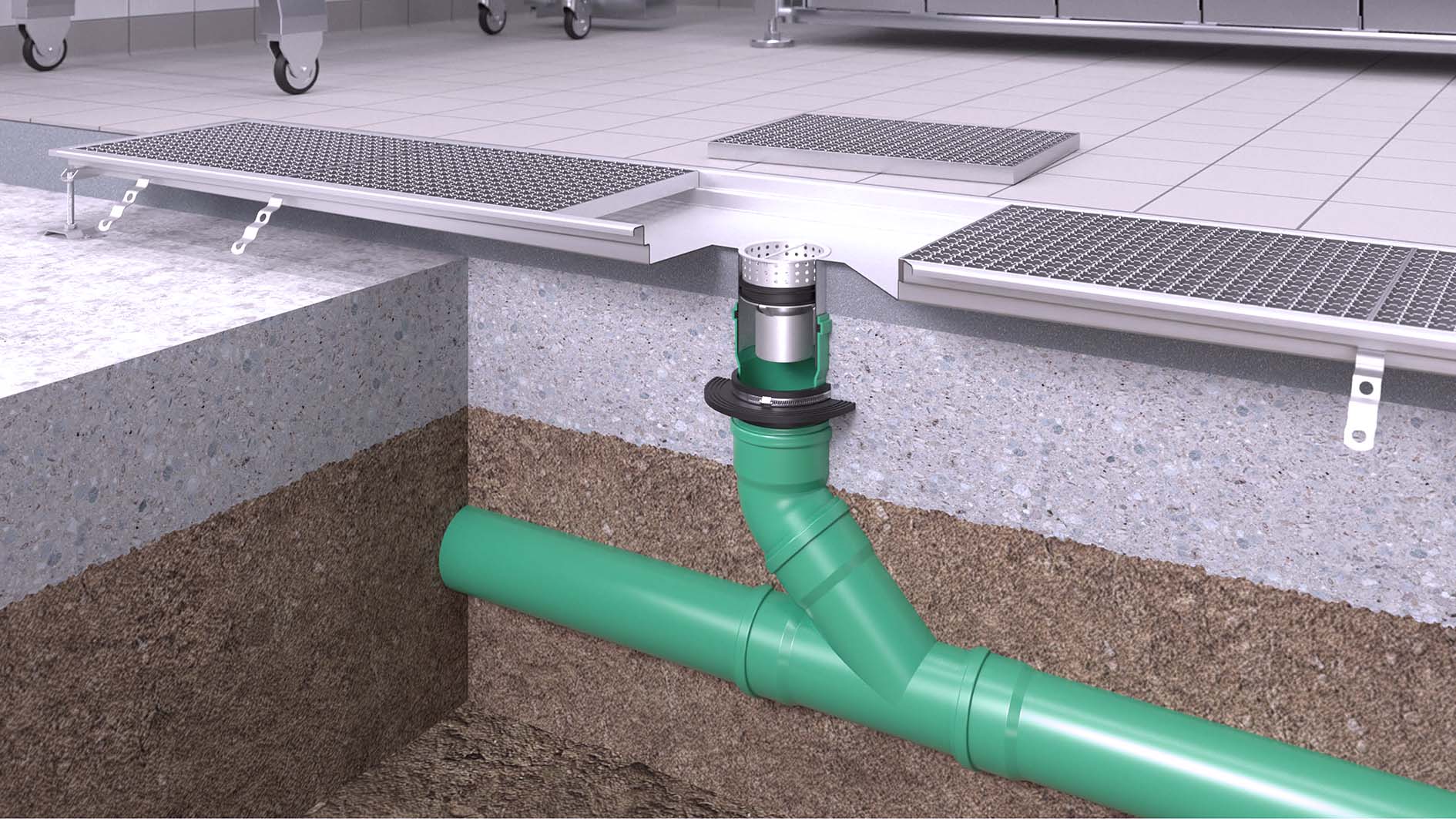 Installatieschema: directe aansluiting op de riolering Installatieschema: directe aansluiting op de riolering