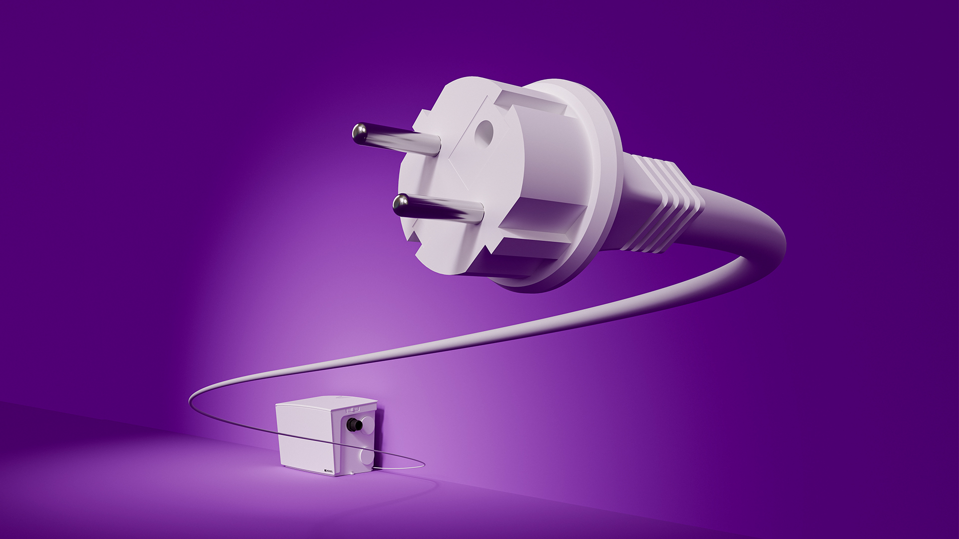 Kleine opvoerinstallatie met een 230 V-netstekker.