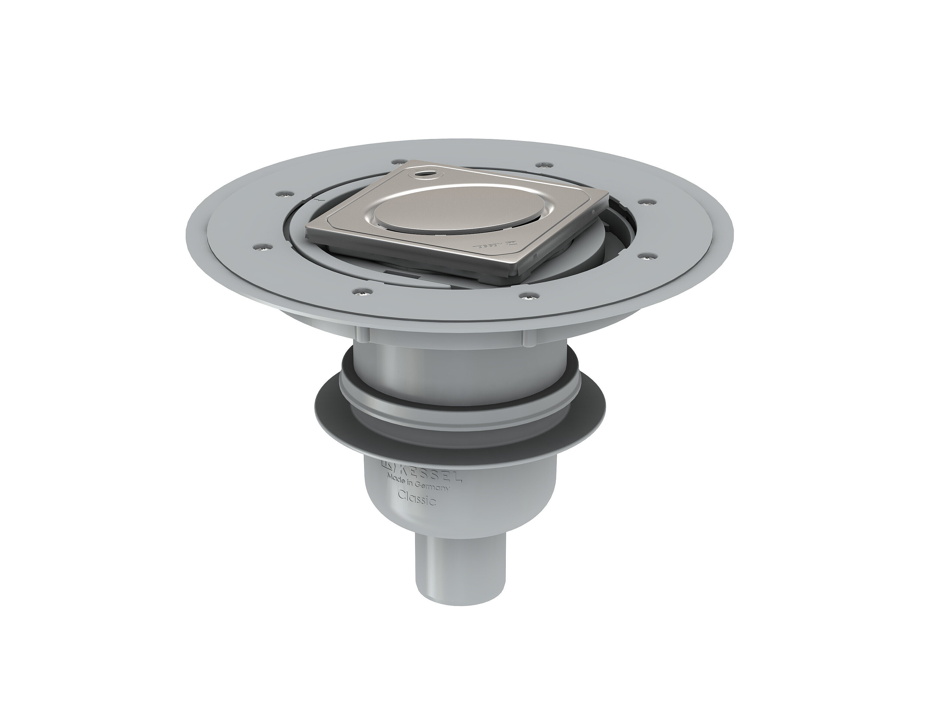 Badafvoer Classic met verticale uitloop en Variofix-opzetstuk met designrooster Oval Badafvoer Classic met verticale uitloop en Variofix-opzetstuk met designrooster Oval