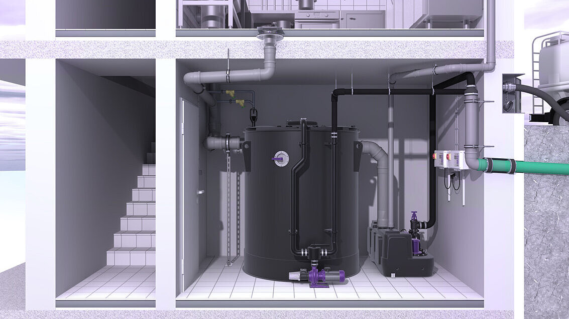 Installatieadvies voor de EasyClean free round-vetafscheider Installatieadvies voor de EasyClean free round vetafscheider