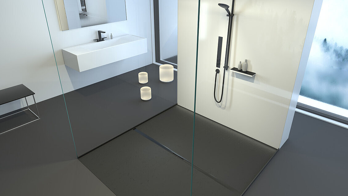Douchegoot in een moderne badkamer