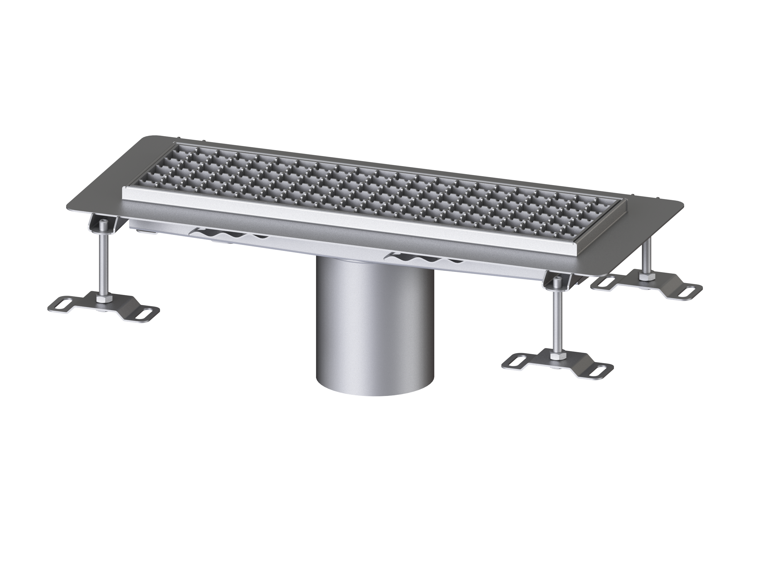 Rvs-goten met lijmflens die ook kunnen worden voorzien van openingen voor doorsijpelend water