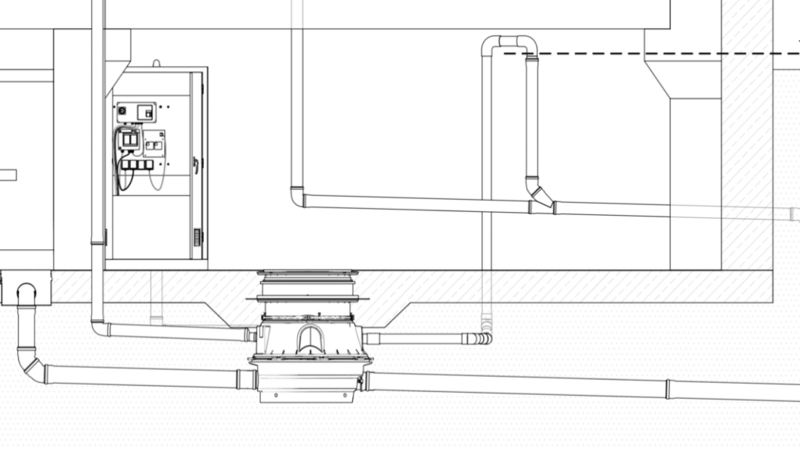 Inbouwschema met drukleiding Inbouwschema met drukleiding