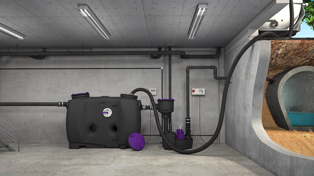 Voorbeeld van lediging bij vrijstaande vetafscheiders