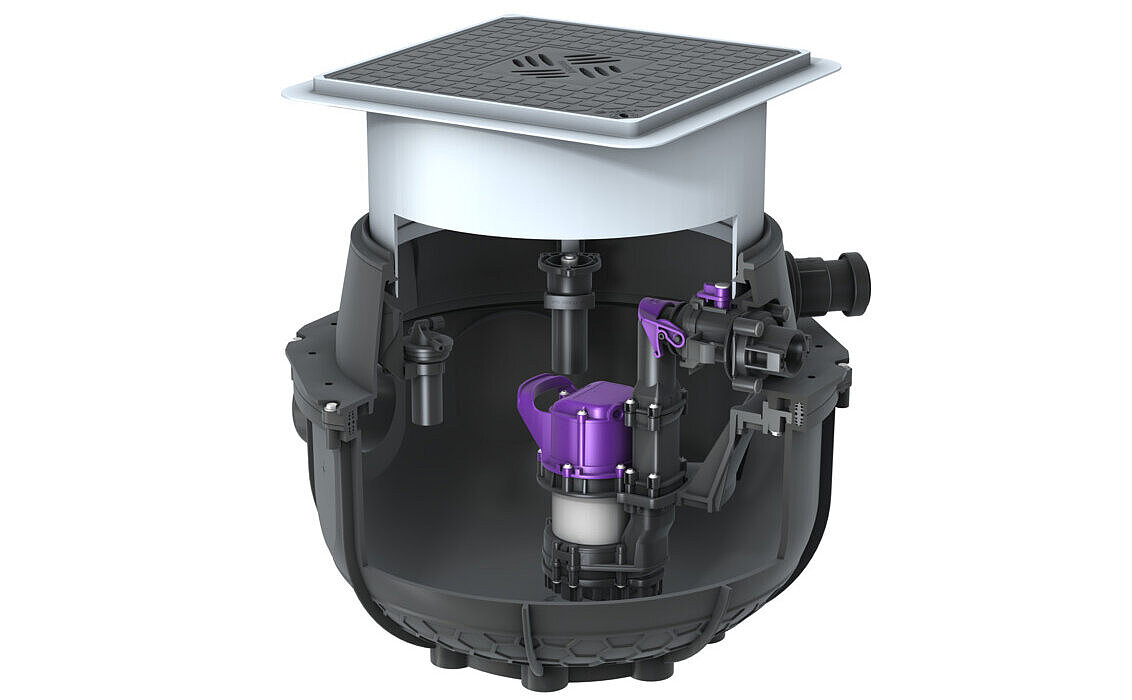 Opvoerinstallatie Aqualift S Compact Mono Tronic, voor vloerinbouw, zwart