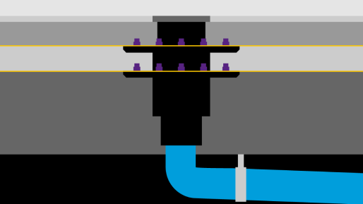 Inbouwschema voor afdichting met afdichtingsbanen